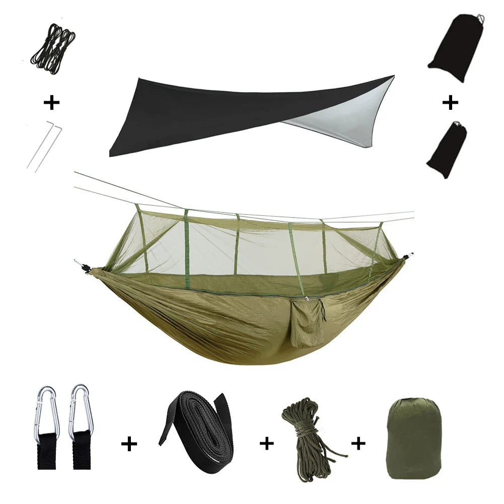 Nomaterra Hängematte | Mit Moskitonetz & Tarp | Ultraleicht & Wetterfest | Für Outdoor & Trekking