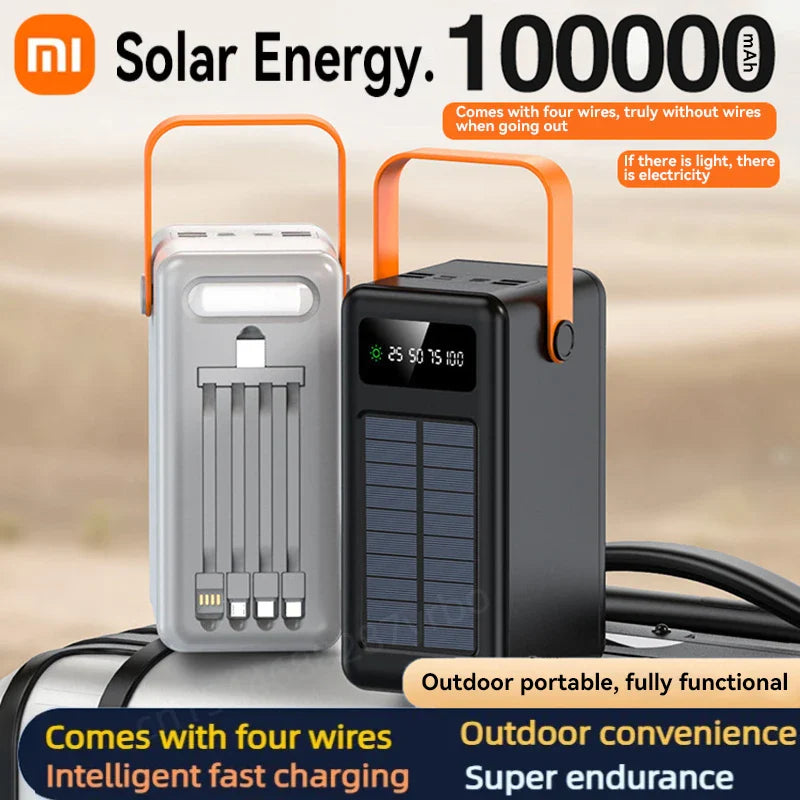 SolarVolt Powerbank | 30,000mAh oder 100,000mAh | Doppelte Schnellladeports | Outdoorfreundlich mit LED