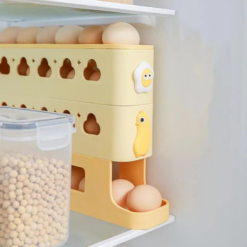 FridgeMate | Eier-Organizer | Automatisches Nachrutschen & Stoßschutz | Für Kühlschrank & Küche