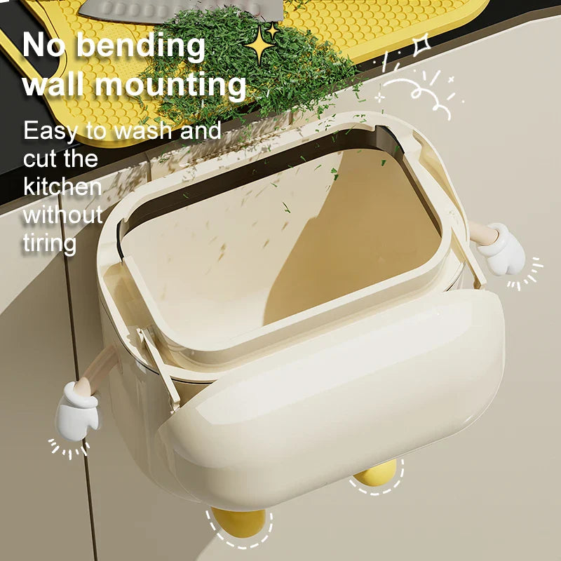 EcoBinix | Wand-Mülleimer ohne Bohren | Platzsparend, Hygienisch & Modern | Für Küche, Bad & Kleine Räume