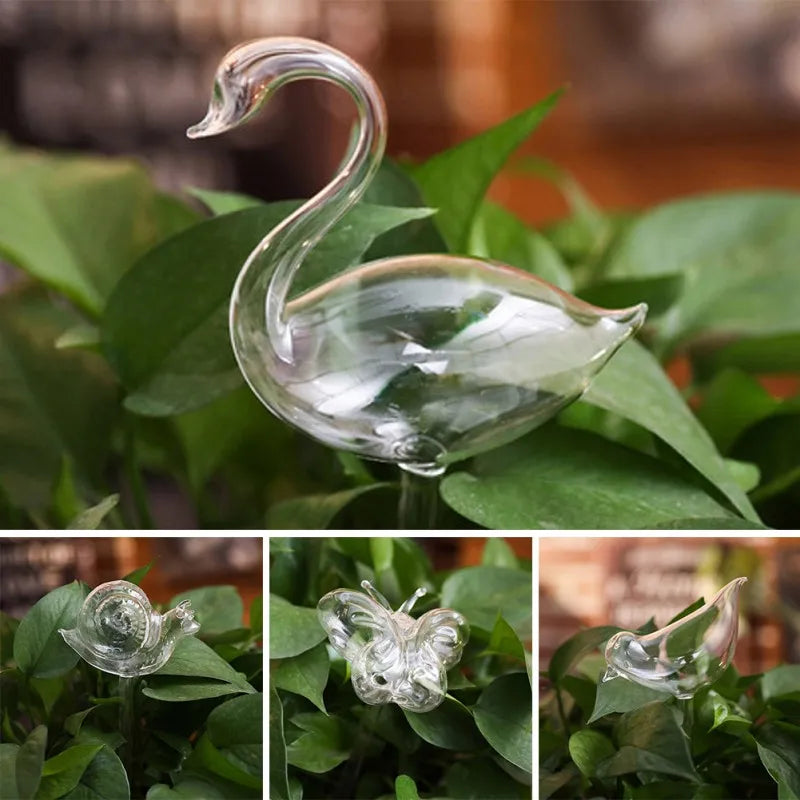 GreenDroplet | Selbstbewässerungssystem | Dekorative Tierformen | Hochwertiges Glas
