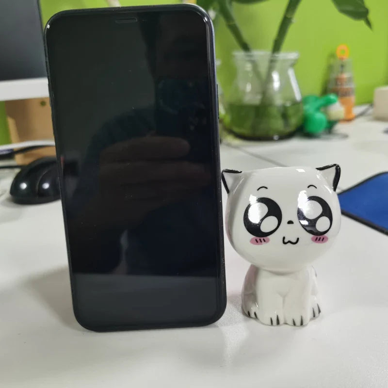 PurrPlant Mini-Keramiktopf | Niedliches Katzendesign | Für Schreibtisch & Deko