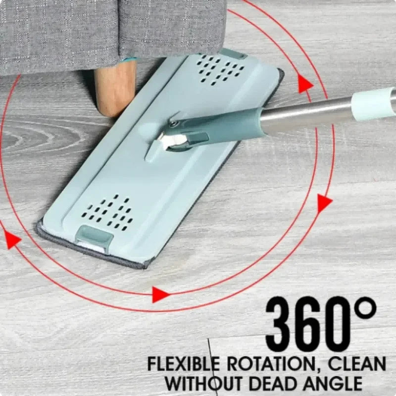 GlideMaster Pro | Innovativer Flachmopp mit Auswringeimer | 360° Flex-Kopf | Für Nass- & Trockenreinigung