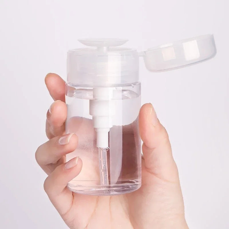 Fluidos Pumpflasche | Push-Down Spender | Wiederverwendbar & Hygienisch | 200ml Transparent