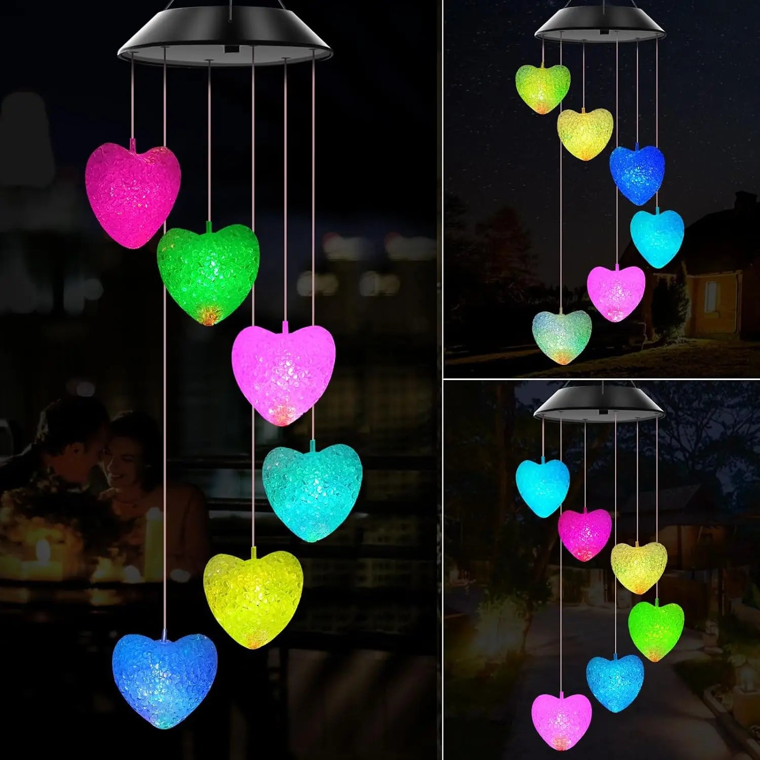 Auraluma | Solar Windspiel | Farbwechselnde LED | Wetterfest Für Außen