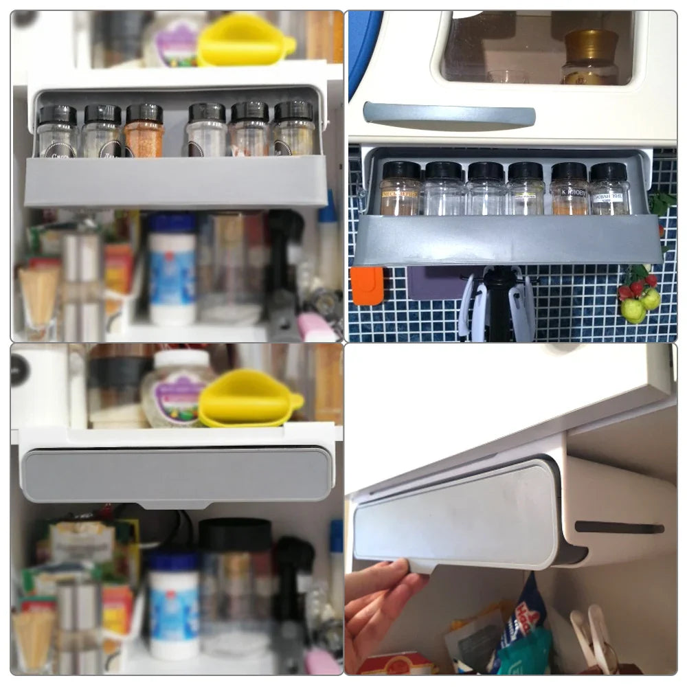 StauraumWunder Mini | Unterbau-Gewürzschublade | Platzsparend & Herausziehbar | Ohne Bohren