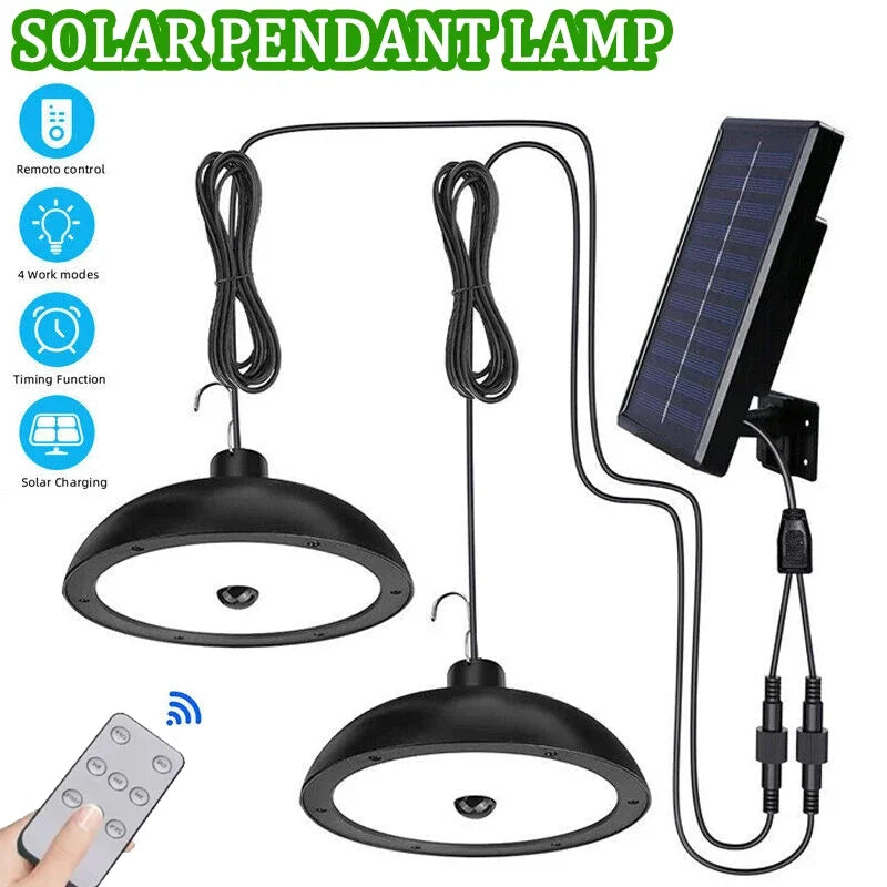 Solivara Solar-Kronleuchter | Mit Sensor & Fernbedienung | IP65 | Warm-/Kaltweiß | 10h Laufzeit