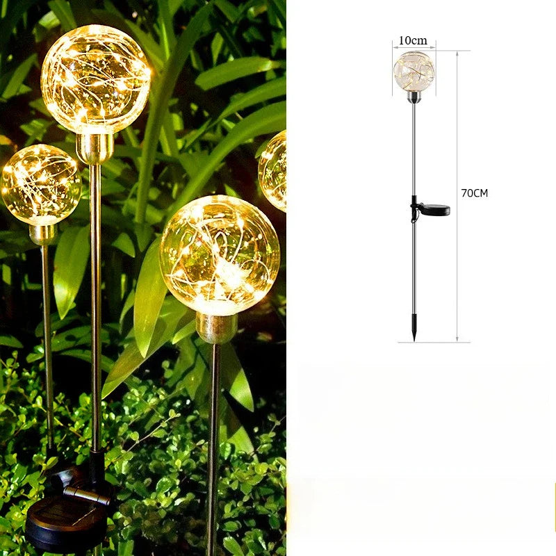 SolarSphere Glow | Solar-Kugel mit Erdspieß | Warmweißes LED-Licht | Wetterfest & Einfach zu Installieren