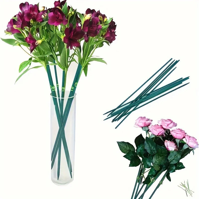 GreenGrow | 50er Set Gartenpflanzstäbe | Stabil & Wetterfest | Grün für Innen & Außen