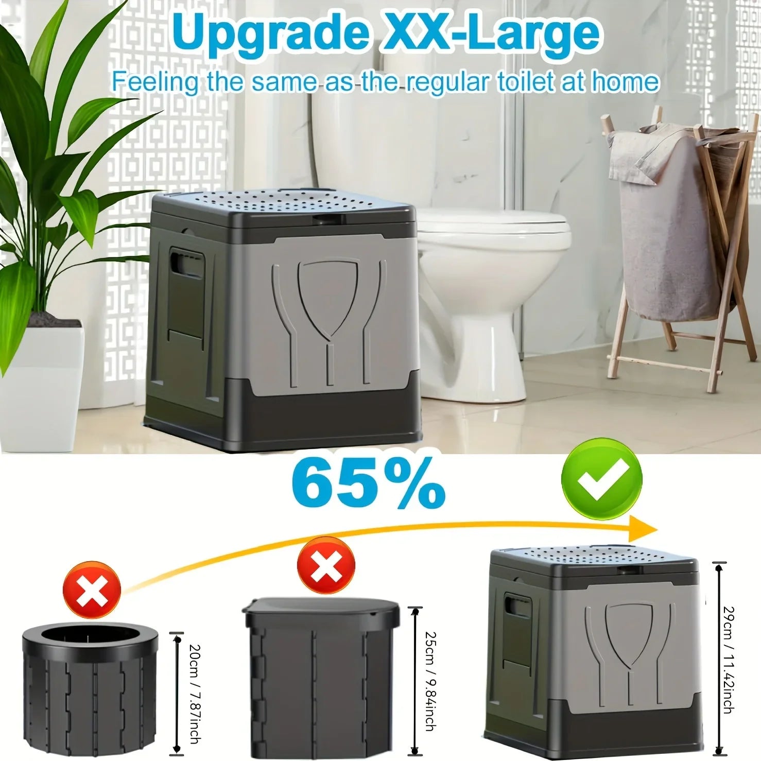 GoComfort XL Campingtoilette | Faltbar, Hygienisch und Praktisch