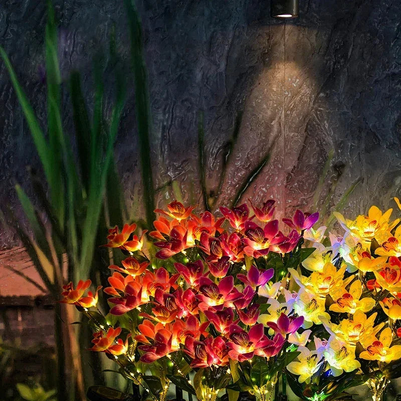 OrchidGlow SolarLight | Solar Orchideen-Gartenleuchte | Farbwechselnd | Wetterfest & Einfach zu Installieren