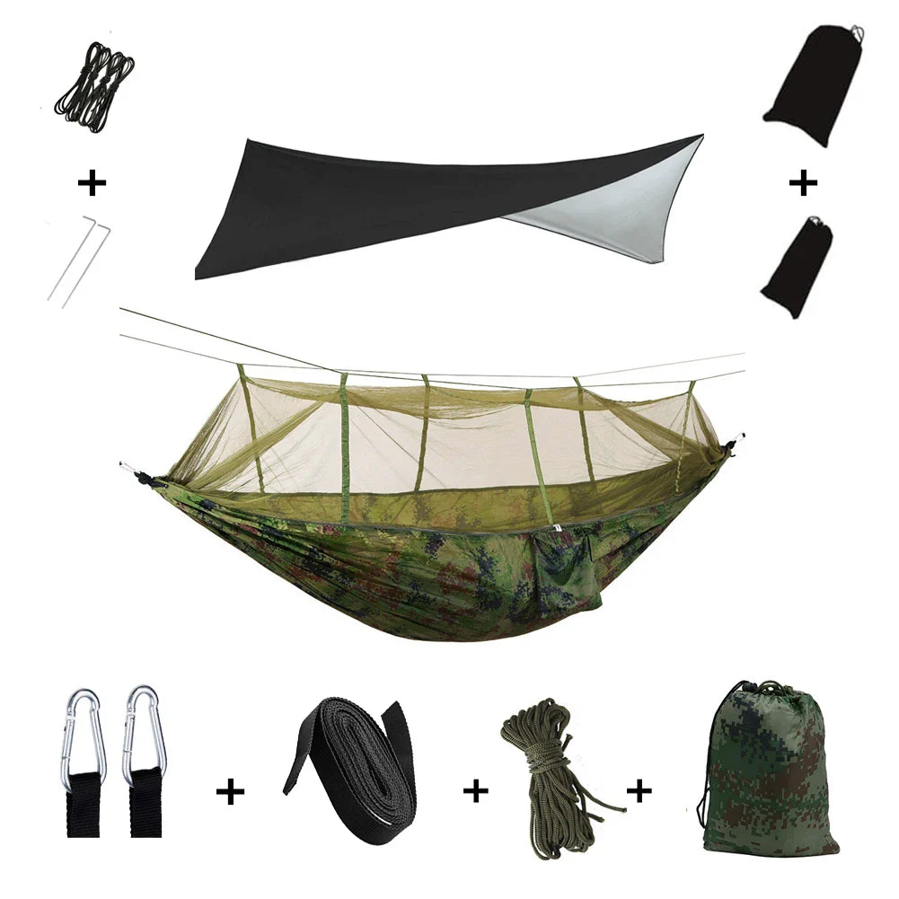 Nomaterra Hängematte | Mit Moskitonetz & Tarp | Ultraleicht & Wetterfest | Für Outdoor & Trekking