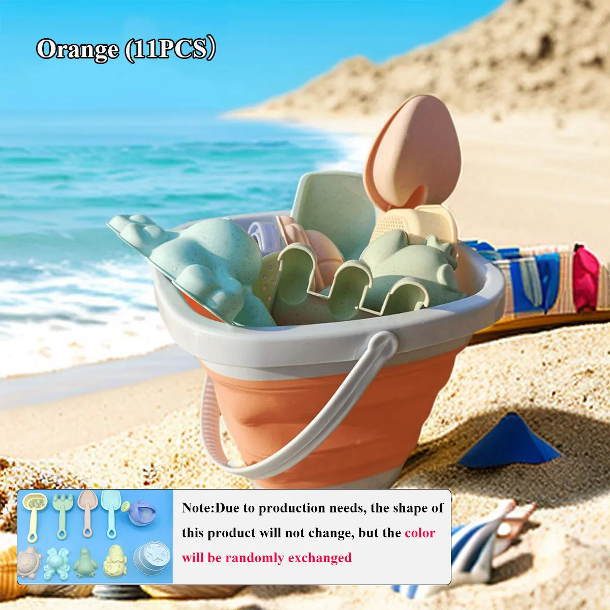 PlayaFun Sandspielset | Faltbarer Eimer & Zubehör | Bunt & Kindgerecht | Für Strand & Garten