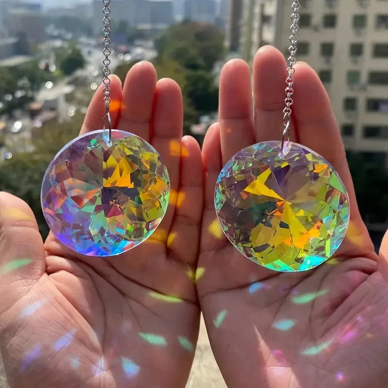 LumiGlow | Kristall Regenbogenfänger | Solar Suncatcher Set | Für Fenster & Garten