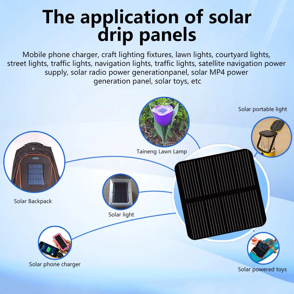 EcoPower Mini-Solarpanel | Kompakt & Leistungsstark | 5x5 cm | Wasserdicht | Vielseitig Einsetzbar