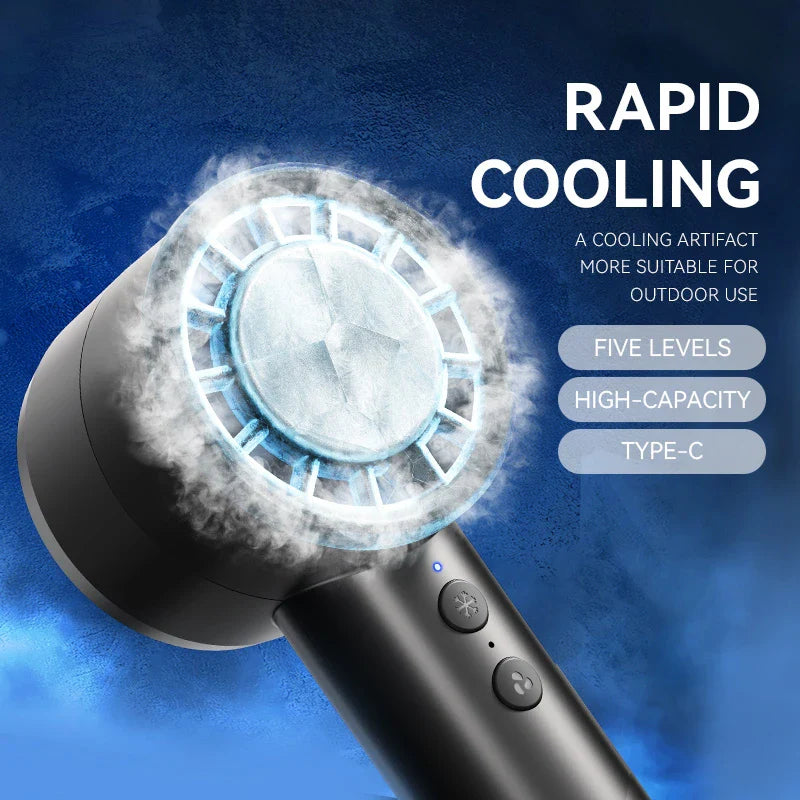 BreezeGo | Mini USB Ventilator | 5 Windstufen | LED-Display | Kompakt & Leicht