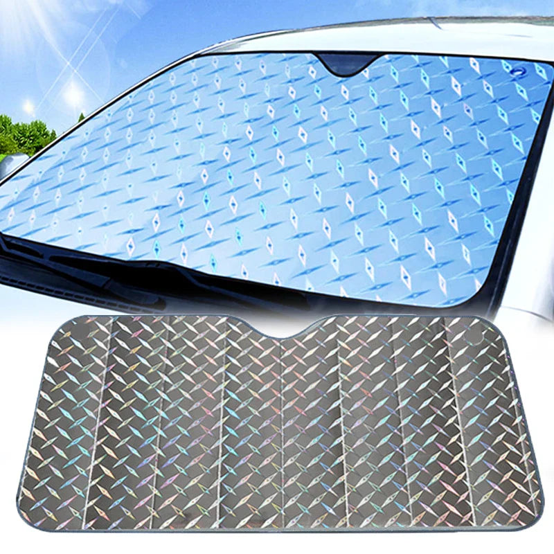 Solcura Auto Sonnenblende | UV- & Hitzeschutz | Faltbar & Universell | Silber