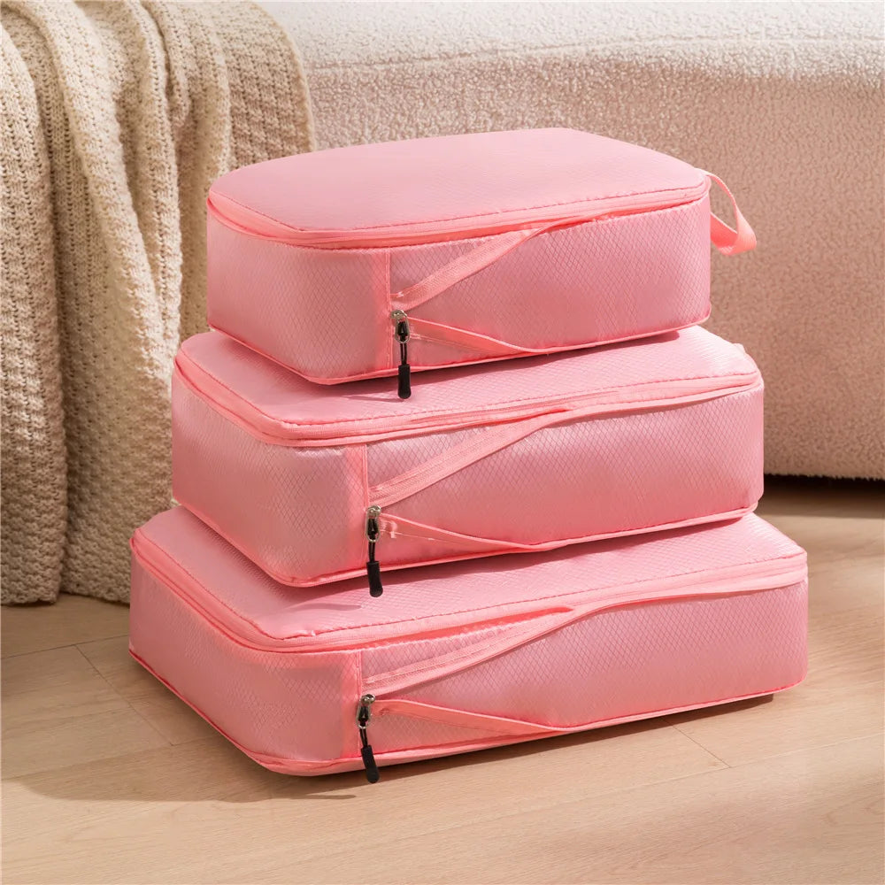 PackNest 3-in-1 Reise-Organizer Set | Wasserdicht & Platzsparend | Nylon Taschen