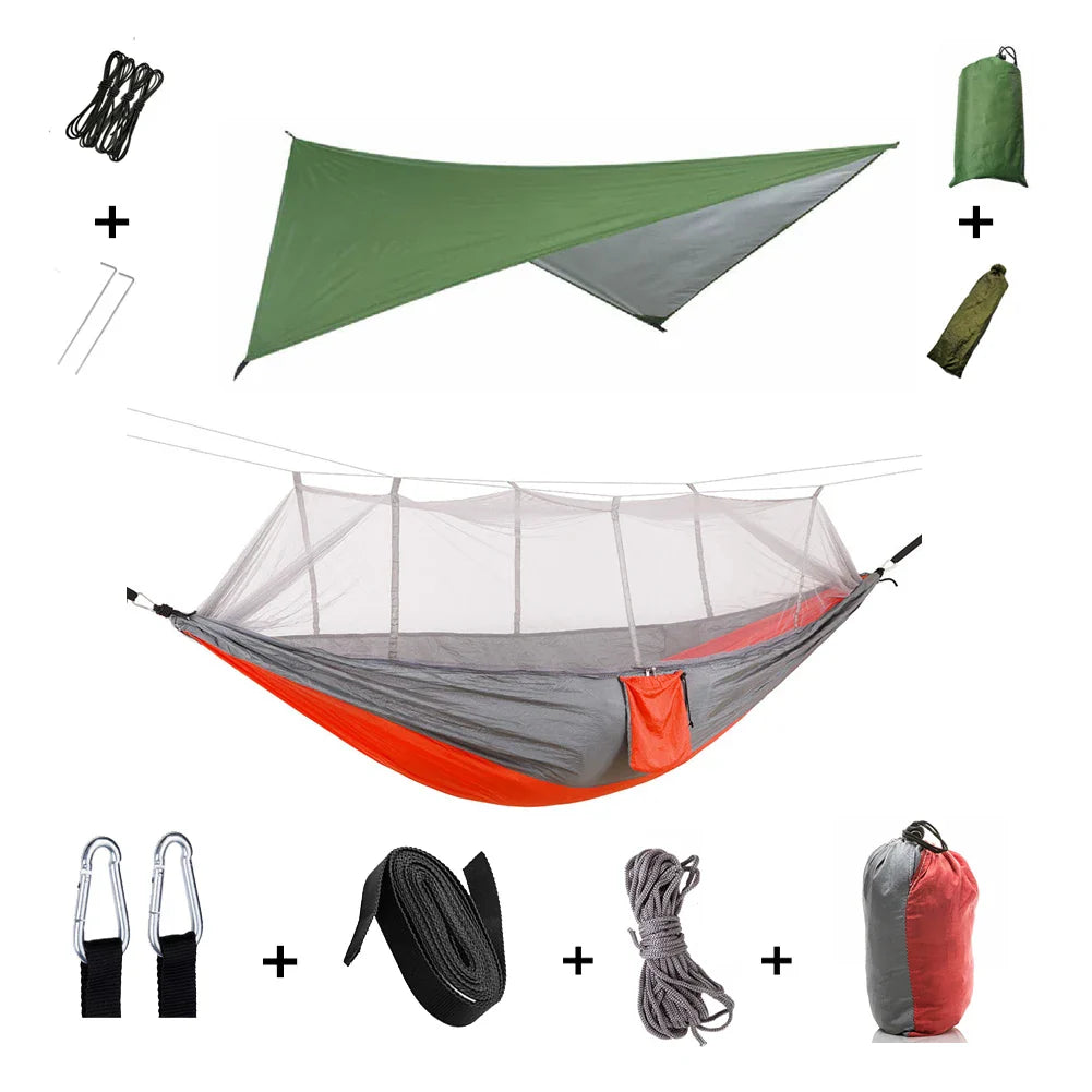 Nomaterra Hängematte | Mit Moskitonetz & Tarp | Ultraleicht & Wetterfest | Für Outdoor & Trekking