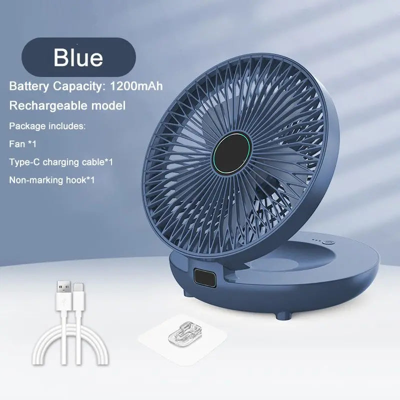 AirSwing™ – Faltbarer & Hängender Tischventilator mit USB & Nachtlicht