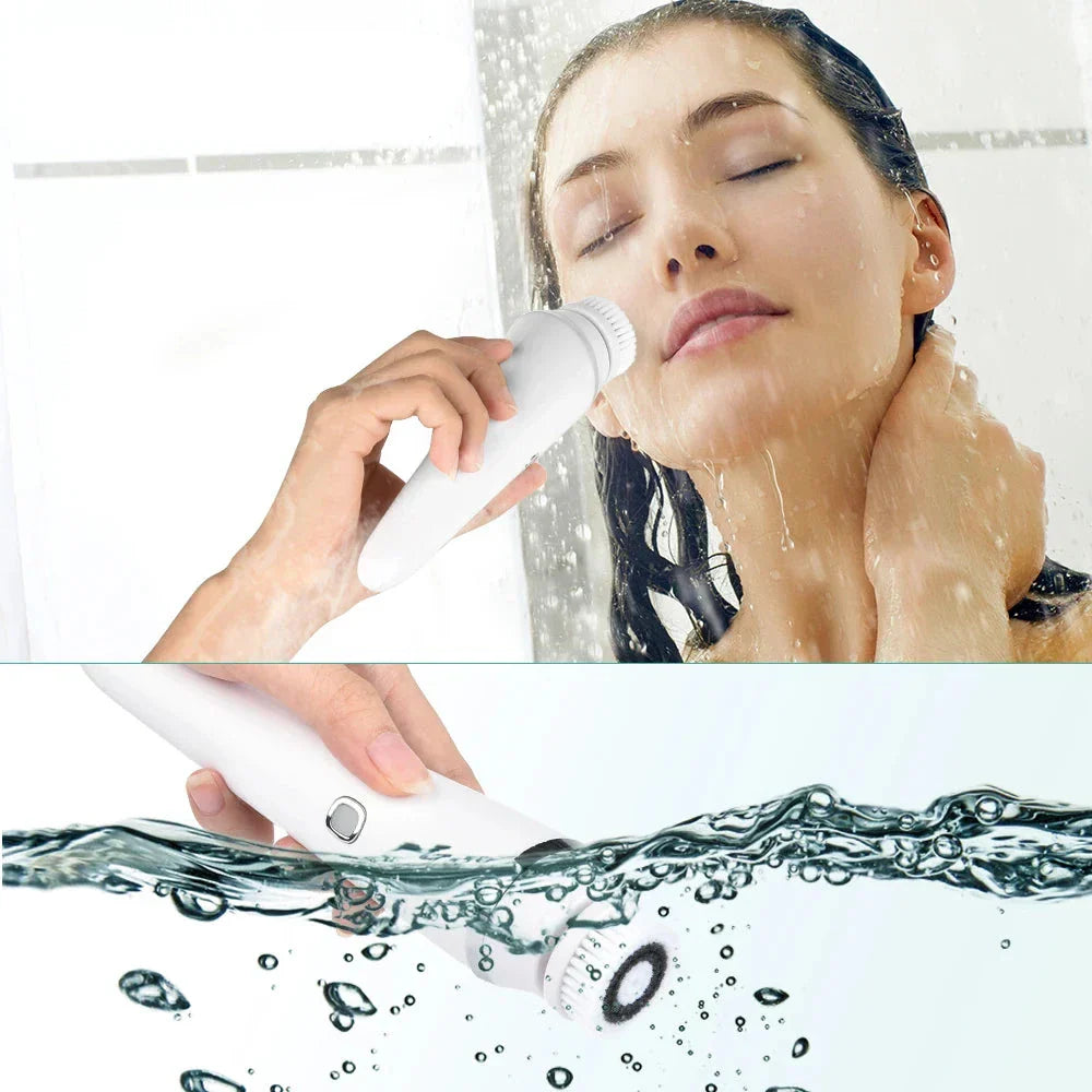 SkinAura | 4-in-1 Gesichtsreinigungs- & Massagegerät | 3 Intensitätsstufen, USB-aufladbar & kompakt | Tiefenreinigung, Peeling & Pflege zuhause & unterwegs
