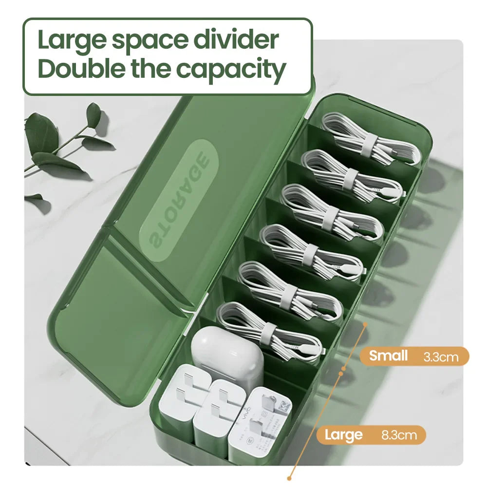 CableNest | Kabel- und Zubehör-Organizer | 7 Fächer & Tragbar | Für Reisen & Zuhause