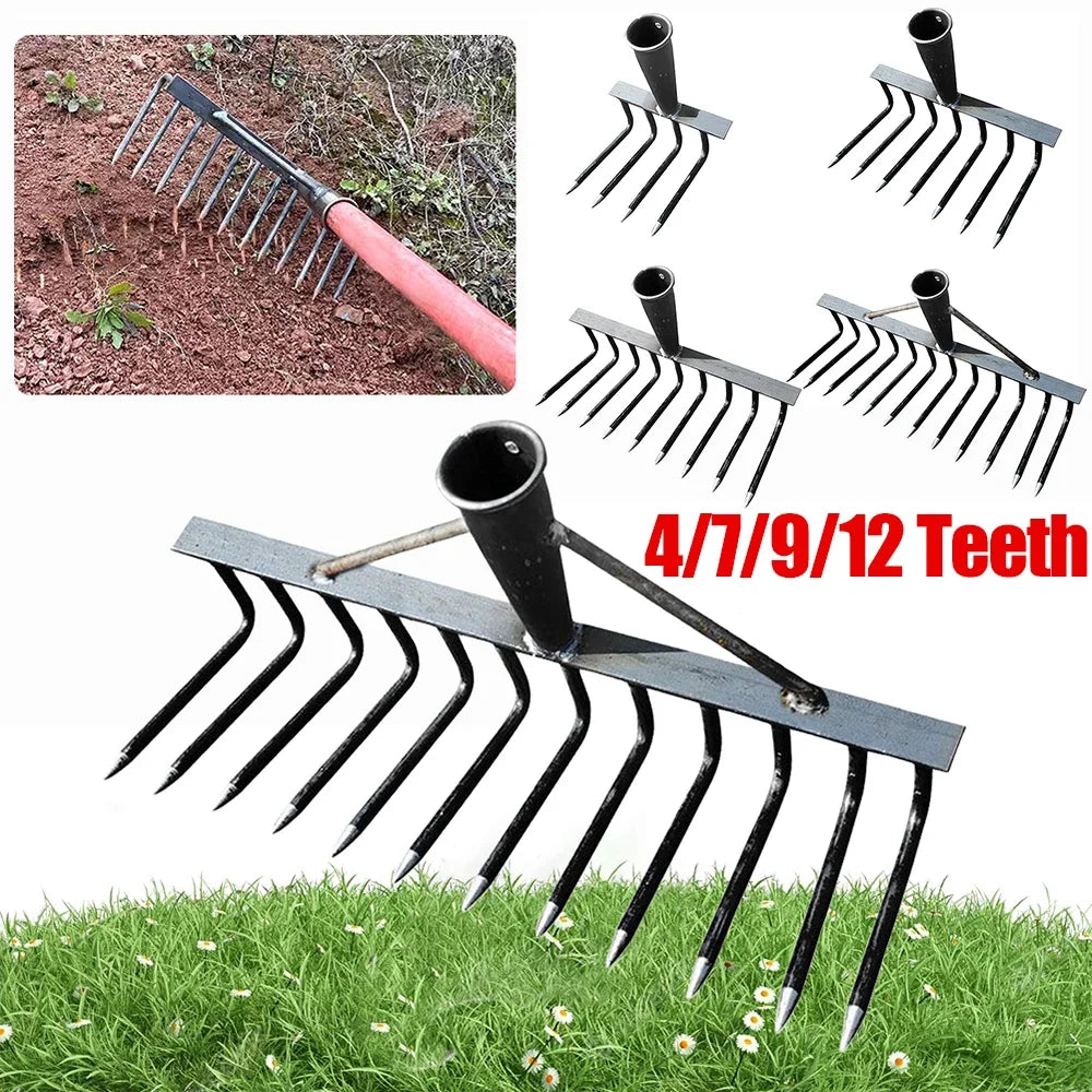 RootMaster | Gartenrechen Karbonstahl | Flexibel Wählbare Zinken | Ergonomisch