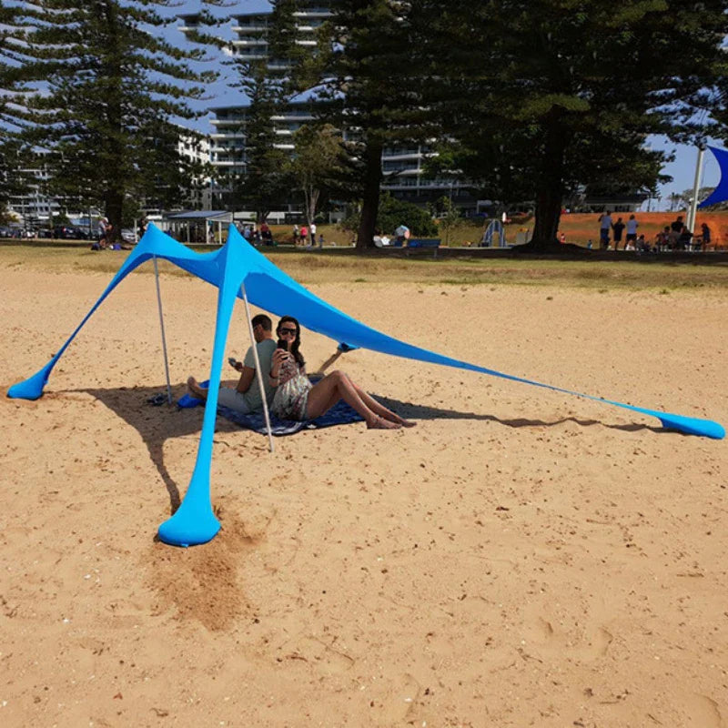 Sunlera ShadeDome | Strandmuschel UPF50+ | Für 3–4 Personen | Wasserdicht & Windstabil | 200×200×170 cm