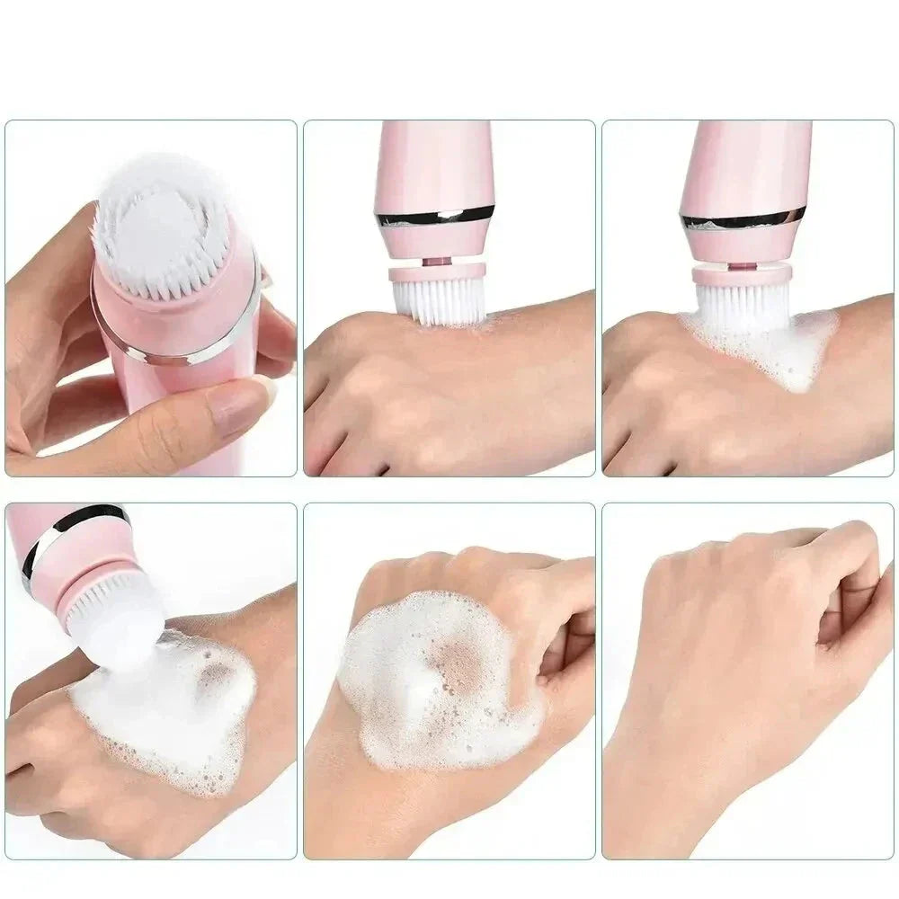 VivaPulse 4-in-1 Sonic Gesichtsbürste | Tiefenreinigung & Massage | IPX6 Wasserdicht | USB Wiederaufladbar | Für Alle Hauttypen