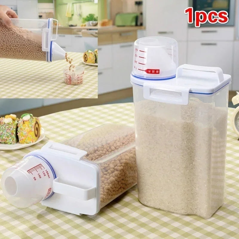 GrainGuard Getreidebehälter | Luftdicht & Stapelbar | 5 Liter | Inklusive Messbecher
