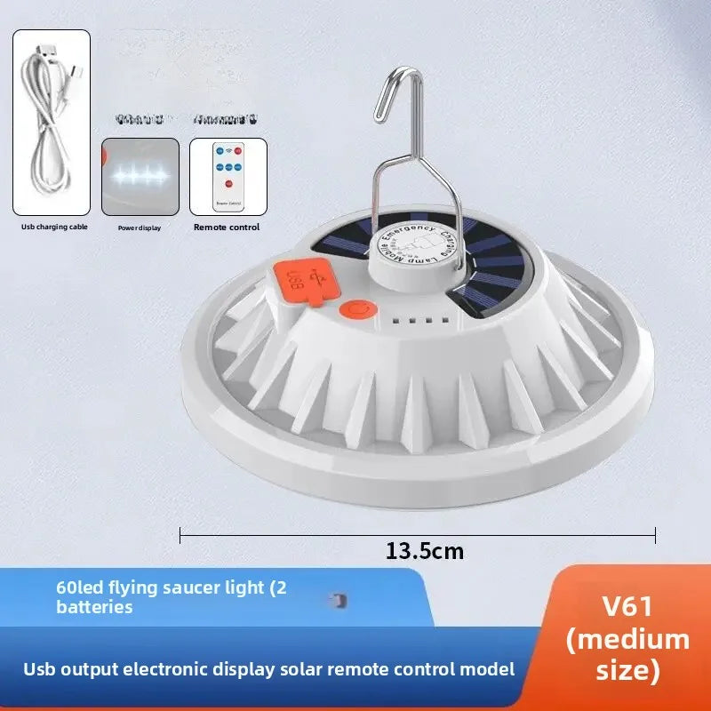 LumaSphere Solar LED Hängelampe | Tragbar & Wiederaufladbar | Mit Fernbedienung