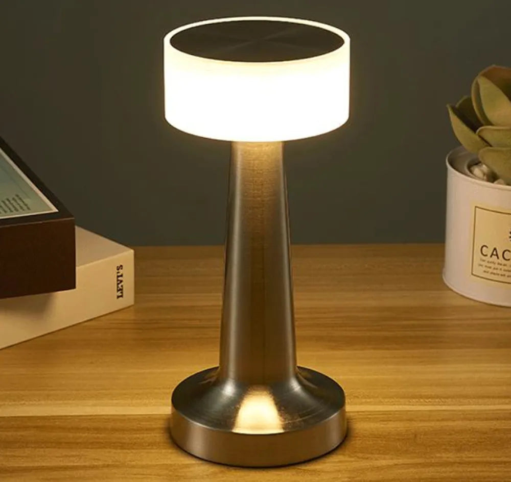 LumaGlow Table Lamp | Kabellose LED-Tischleuchte mit Touch-Dimmfunktion | Retro Design