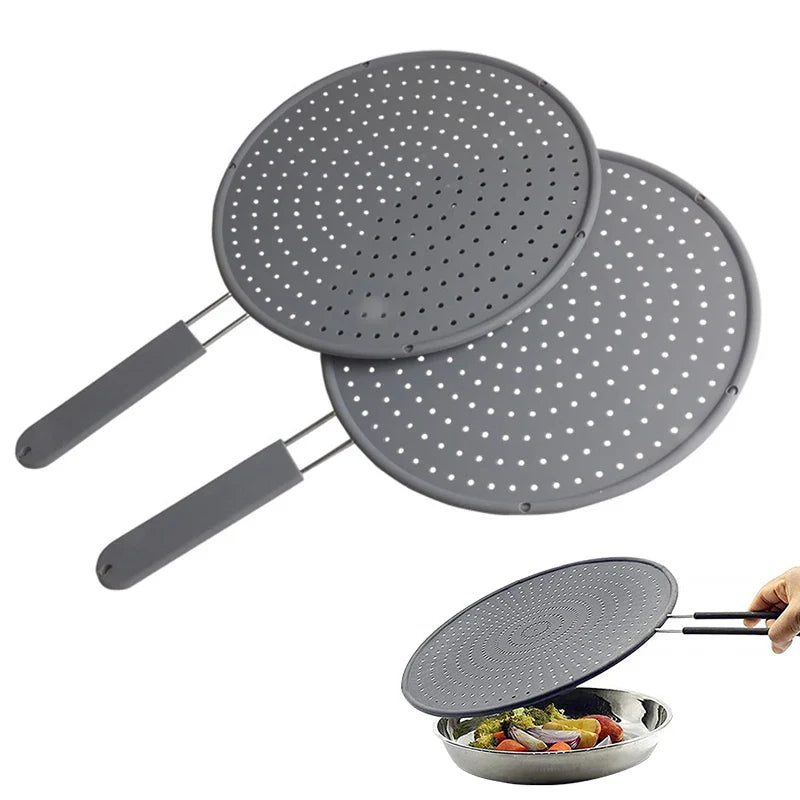Kitchava SplashGuard | Spritzschutz für Pfannen | Hitzebeständig & Flexibel | Silikon & Edelstahl