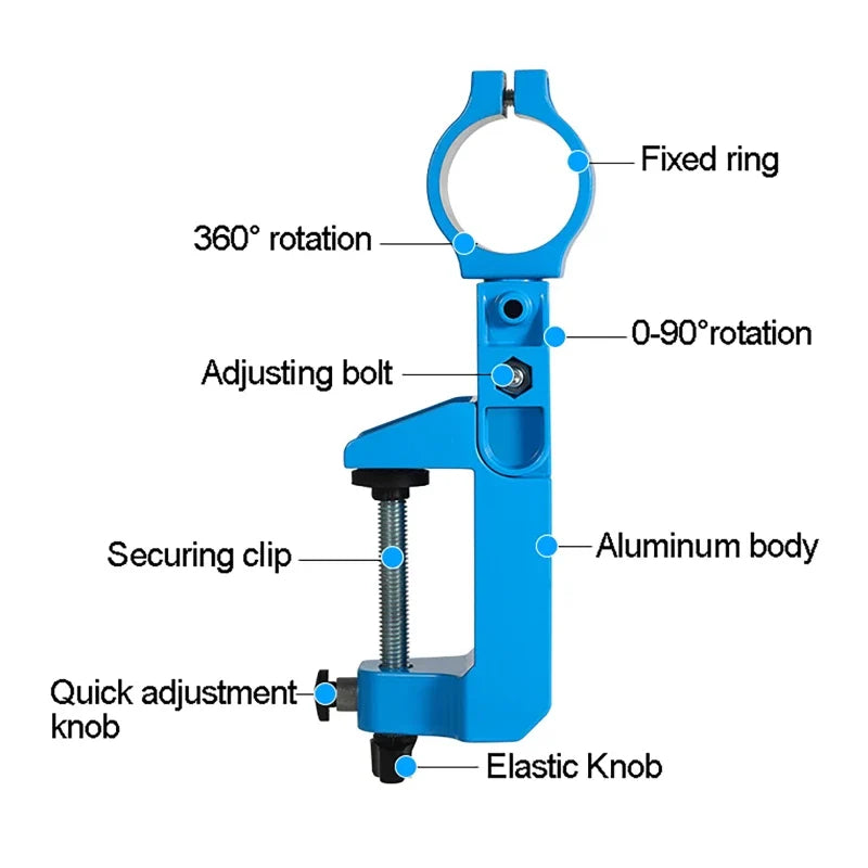 DrillMaster Pro | Bohrmaschinenhalterung | 360° Drehbar | Aluminiumlegierung