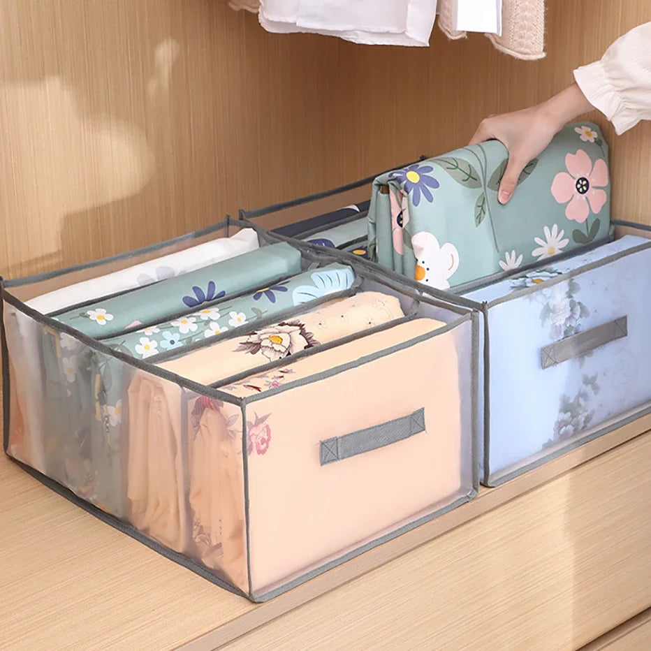OrganizaPro | 5-Fächer Aufbewahrungsbox | Faltbar & Waschbar | Mit Sichtfenster