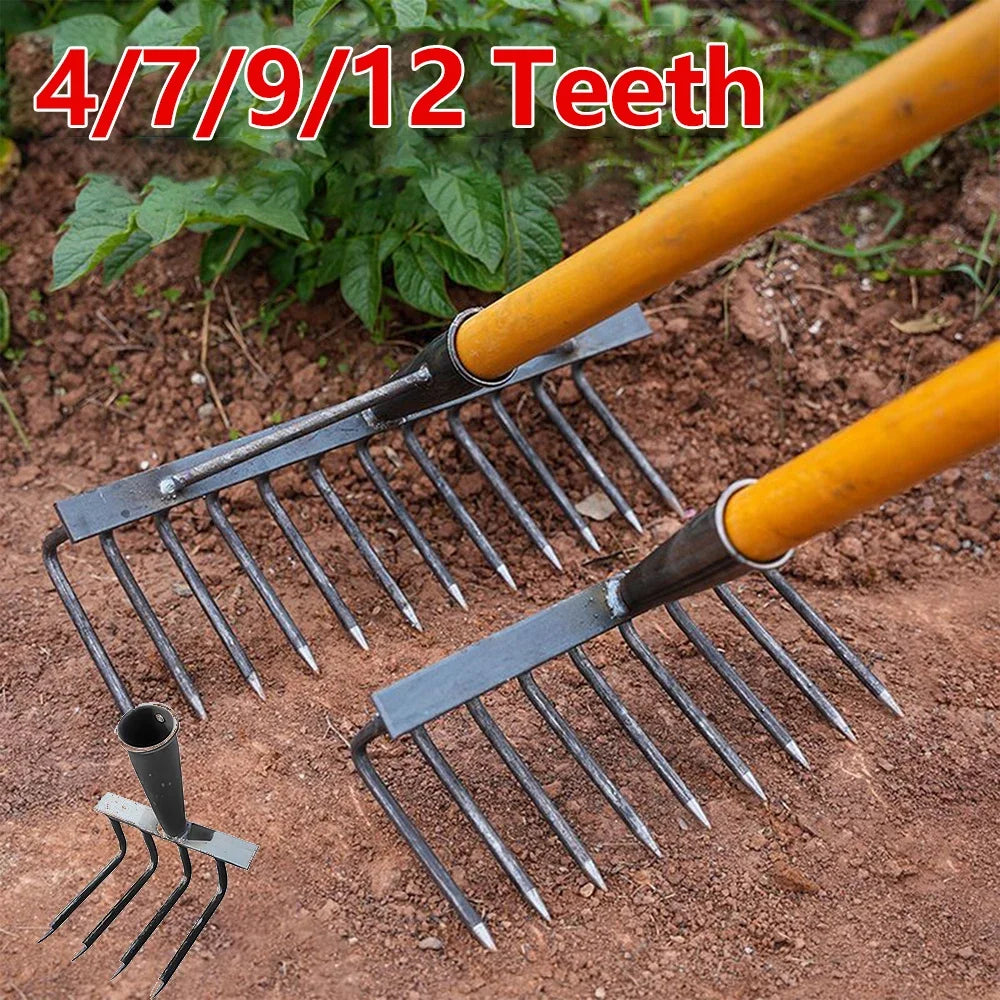 RootMaster | Gartenrechen Karbonstahl | Flexibel Wählbare Zinken | Ergonomisch