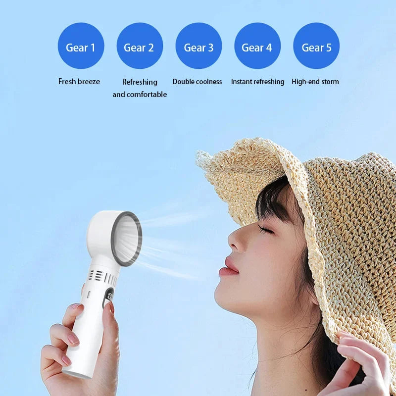 BreezeMaster Handventilator | Bladeless Design | 100 Windstufen | Wiederaufladbarer Akku