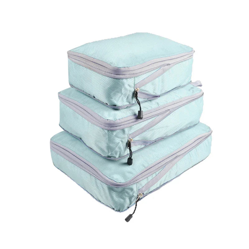 PackMate | Kompressions-Reiseset | Platzsparend & Organisiert | Atmungsaktive Mesh-Taschen