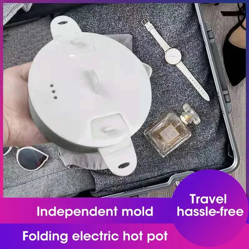 Cooksy FlexPot | Faltbarer Mini-Elektrotopf | Kochen, Dämpfen & Aufwärmen überall | Ideal für Reisen, Büro & Camping