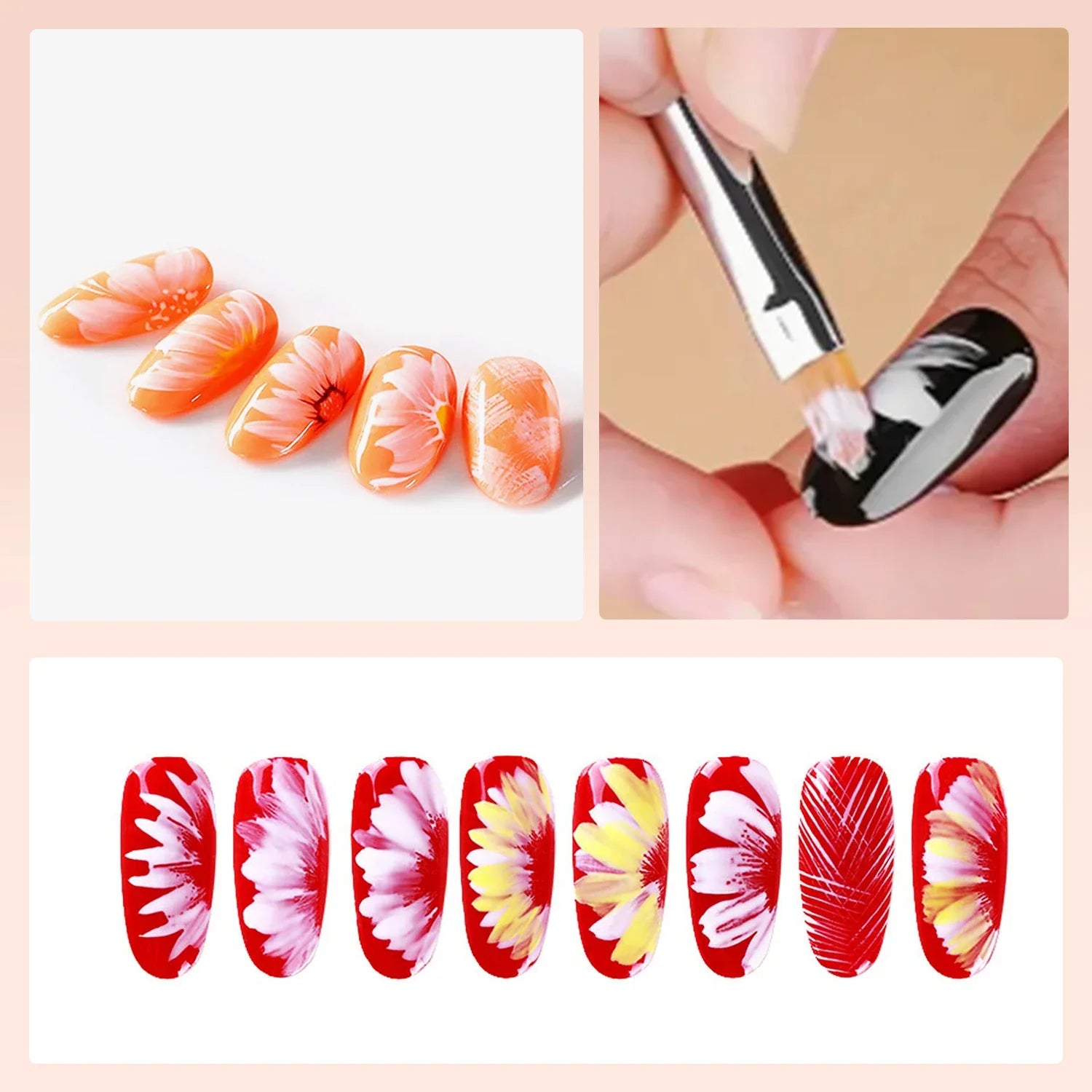 Nailina ArtBrush Set | 8-teiliges Pinselset | Für Feine Nail Art & Gel-Designs | Ergonomische Holzgriffe