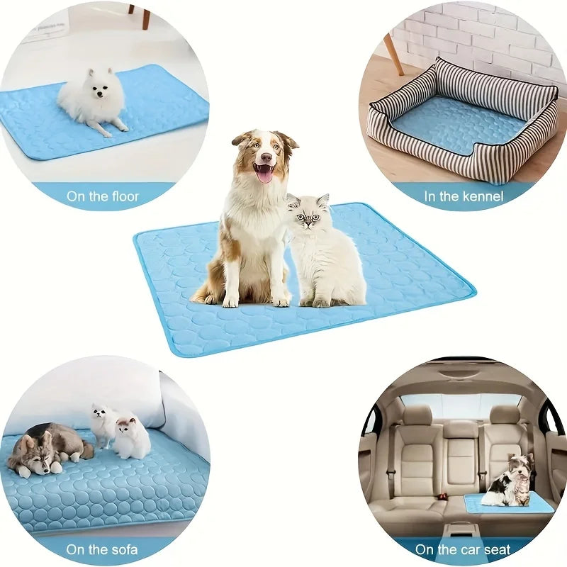 CoolTail | Haustier Kühlmatte | Atmungsaktiv, Waschbar, Tragbar | Sommer & Reisen