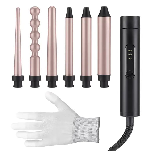 Lockèra Curler-Set | 6 Stylingaufsätze | Schnellaufheizung | Kompakt & Reisefreundlich