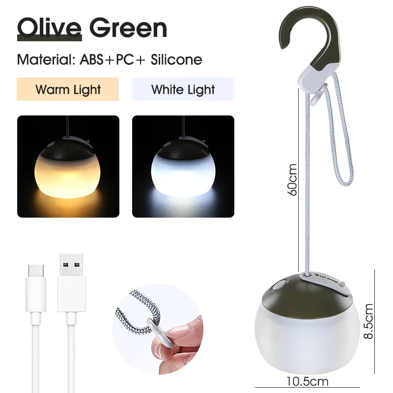 CampGlow | USB Zeltlampe | Leicht & Kompakt | Wetterfest & Wiederaufladbar | Für Outdoor & Notfälle