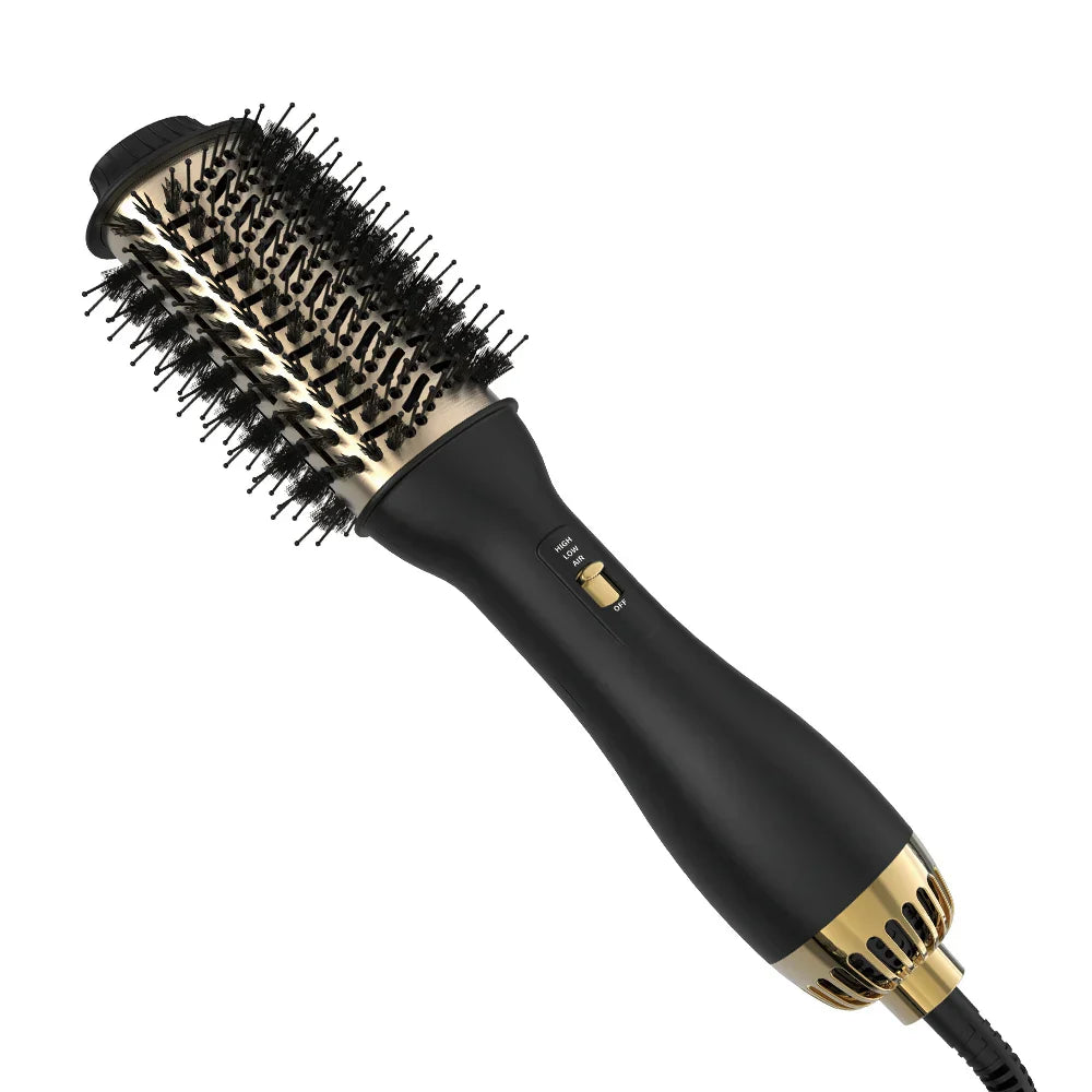 StyleraWave Pro | 3-in-1 Warmluftbürste | Föhnen, Stylen, Volumen | Schwarz-Gold Design
