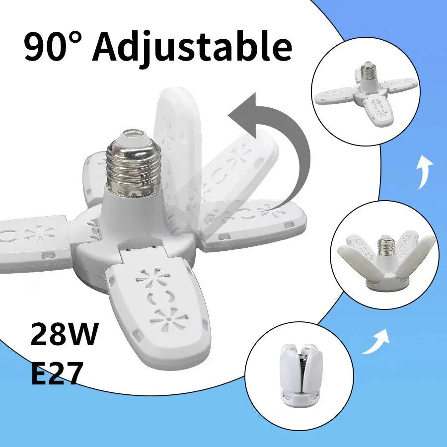 LumoFlex | Faltbare LED-Fächerlampe | 360° Ausleuchtung & Kaltweiß | Für Werkstatt, Keller & Wohnräume