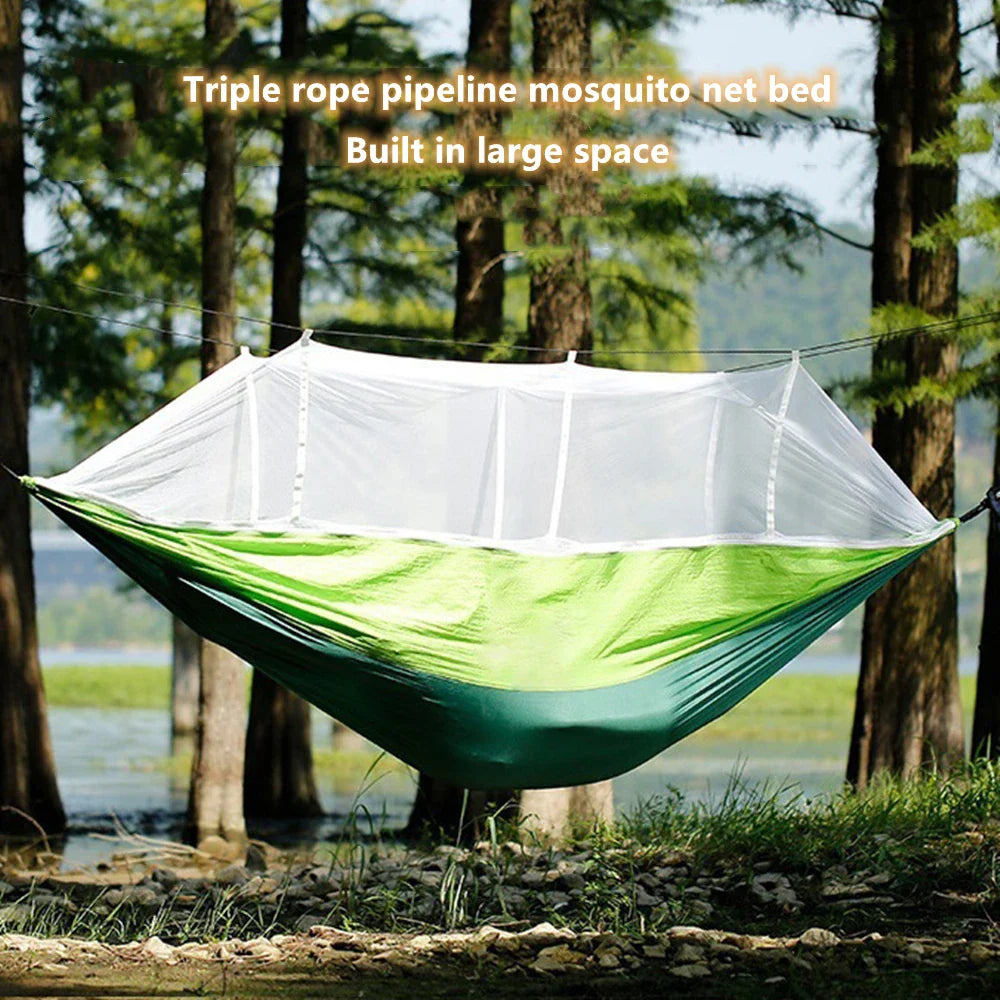 NatureRest Hängematte | Integriertes Moskitonetz | Kompakt & Atmungsaktiv
