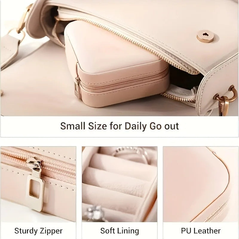 Veloura JewelCase | Schmuckorganizer Reiseetui | Kompakt & Elegant | Für Ringe, Ketten & Co.