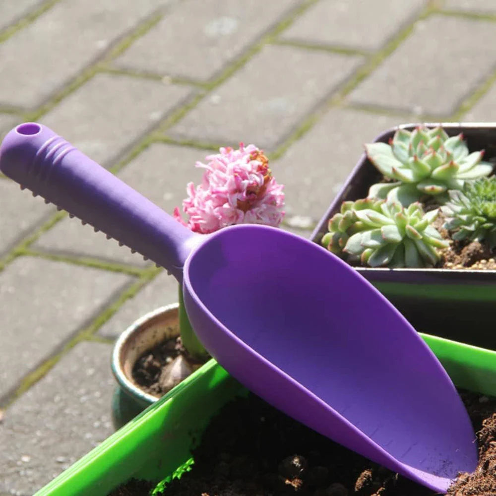 DiggiFun Kinder-Gartenschaufel | Sicher & Bunt | Mit Griff & Skala | Für Garten & Spiel