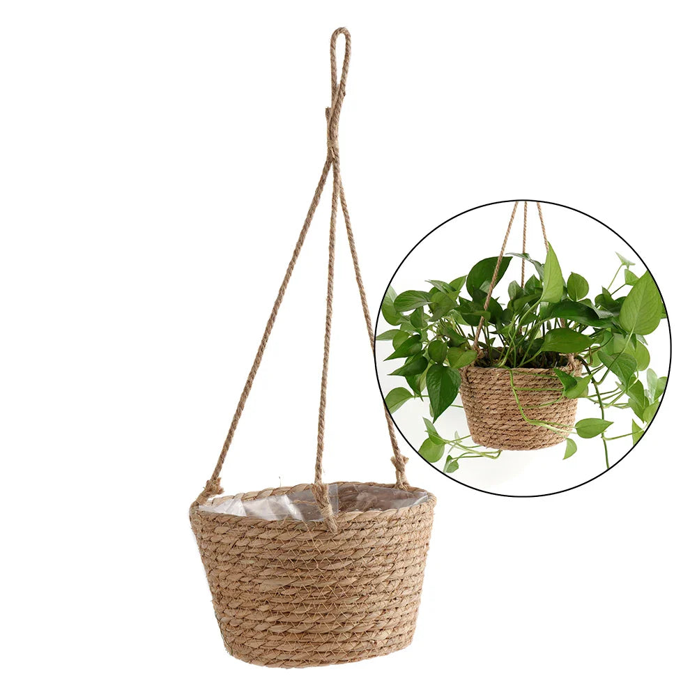 MacraNest Hängekorb | Boho Makramee Design | 100 % Jute | Für Pflanzen & Aufbewahrung