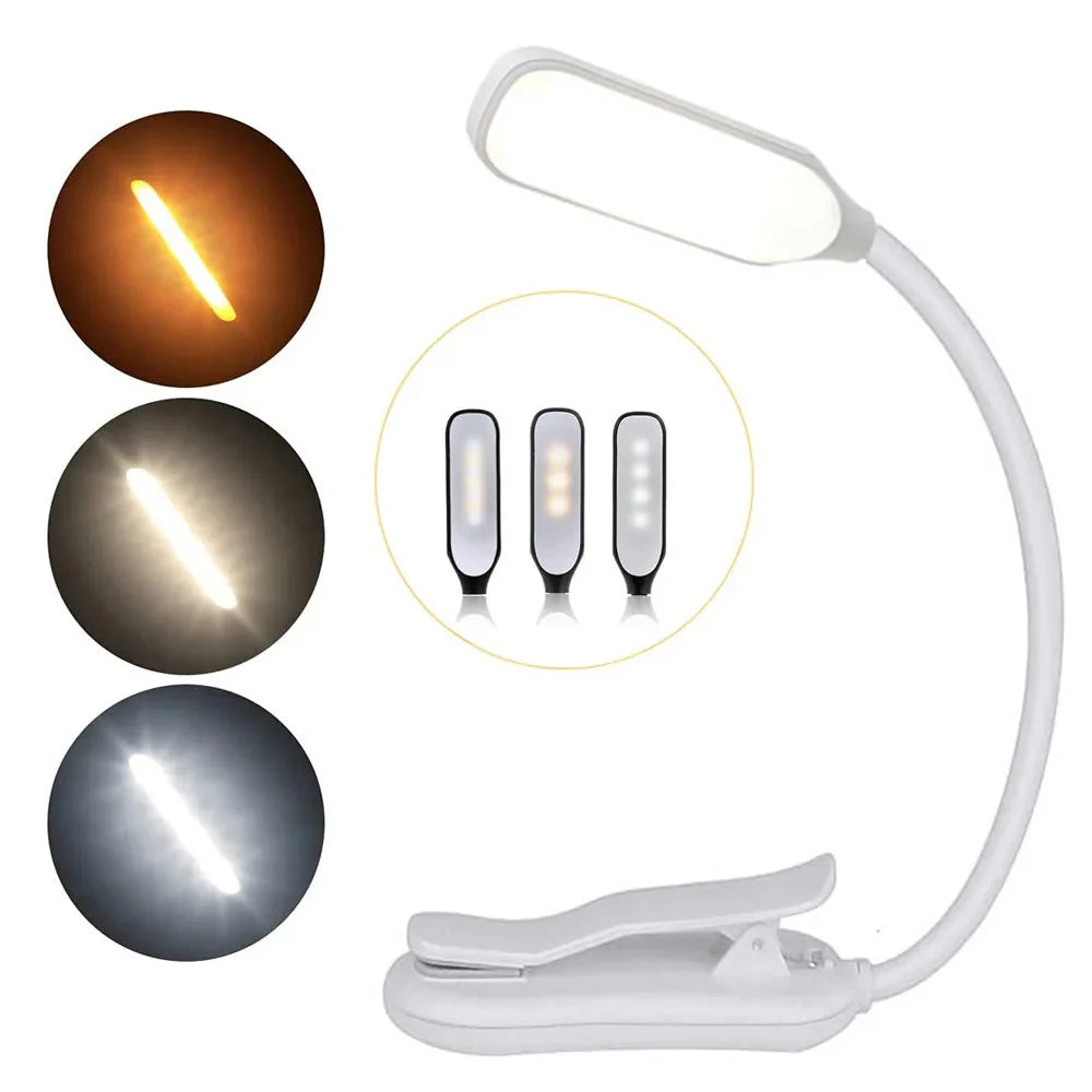 Readiva LED Leselampe | Flexibel & USB-Akku | 9 Lichtmodi & Clip | Warm- bis Kaltweiß